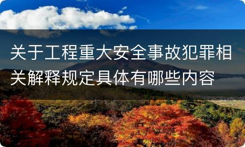 关于工程重大安全事故犯罪相关解释规定具体有哪些内容