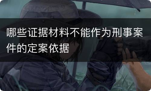 哪些证据材料不能作为刑事案件的定案依据