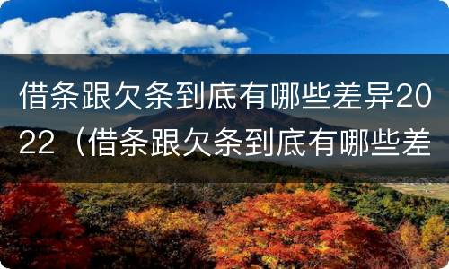 借条跟欠条到底有哪些差异2022（借条跟欠条到底有哪些差异2022怎么写）