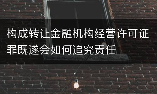 构成转让金融机构经营许可证罪既遂会如何追究责任