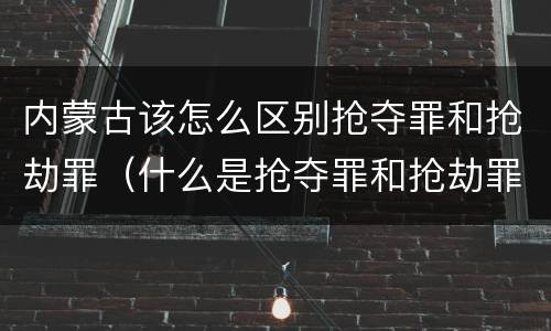 内蒙古该怎么区别抢夺罪和抢劫罪（什么是抢夺罪和抢劫罪）