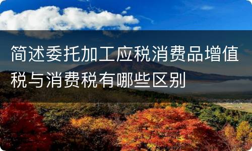 简述委托加工应税消费品增值税与消费税有哪些区别