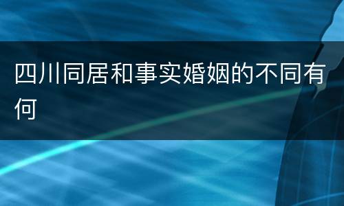 四川同居和事实婚姻的不同有何