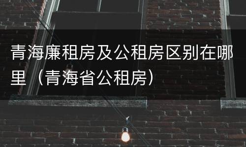 青海廉租房及公租房区别在哪里（青海省公租房）
