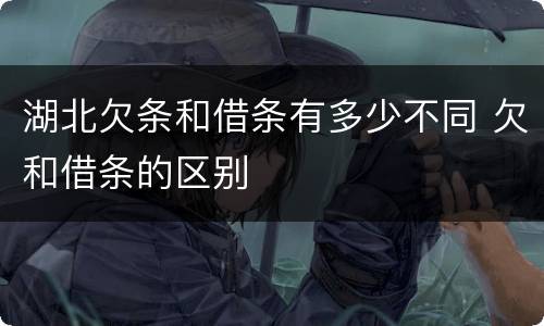 湖北欠条和借条有多少不同 欠和借条的区别