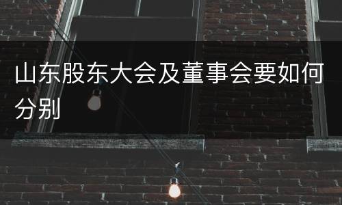 山东股东大会及董事会要如何分别