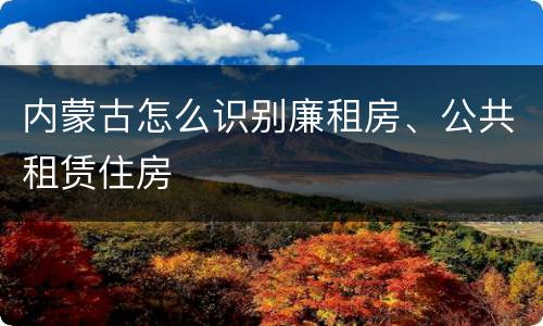内蒙古怎么识别廉租房、公共租赁住房
