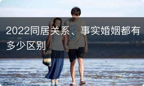 2022同居关系、事实婚姻都有多少区别