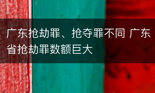 广东抢劫罪、抢夺罪不同 广东省抢劫罪数额巨大