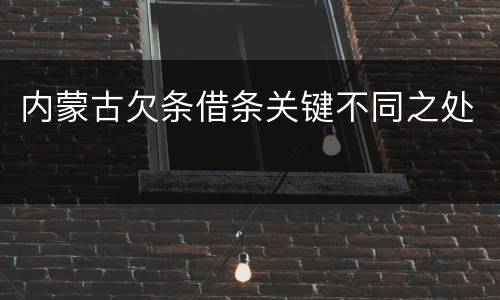 内蒙古欠条借条关键不同之处