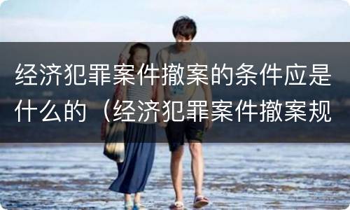 经济犯罪案件撤案的条件应是什么的（经济犯罪案件撤案规定）