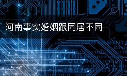 河南事实婚姻跟同居不同
