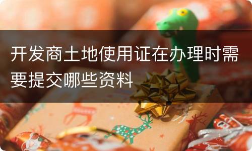 开发商土地使用证在办理时需要提交哪些资料