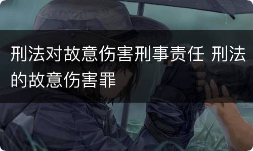 刑法对故意伤害刑事责任 刑法的故意伤害罪
