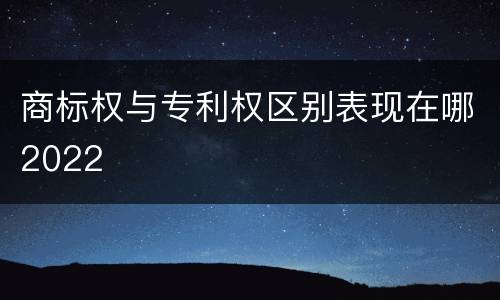 商标权与专利权区别表现在哪2022