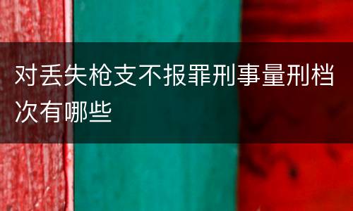 对丢失枪支不报罪刑事量刑档次有哪些