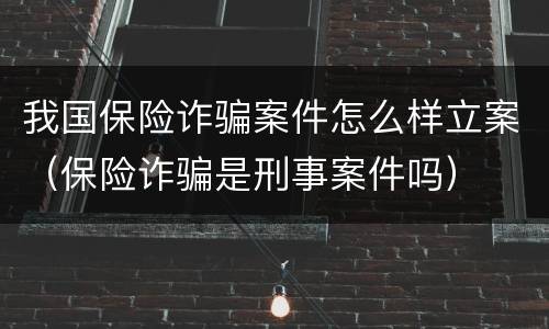 我国保险诈骗案件怎么样立案（保险诈骗是刑事案件吗）