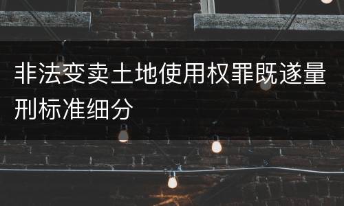 非法变卖土地使用权罪既遂量刑标准细分