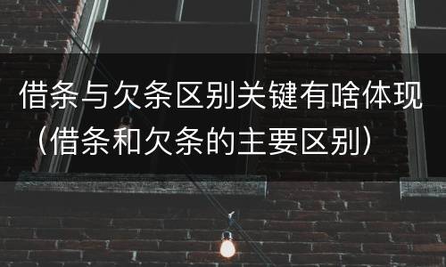 借条与欠条区别关键有啥体现（借条和欠条的主要区别）