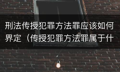 刑法传授犯罪方法罪应该如何界定（传授犯罪方法罪属于什么罪）