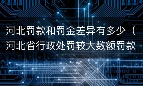 河北罚款和罚金差异有多少（河北省行政处罚较大数额罚款标准）