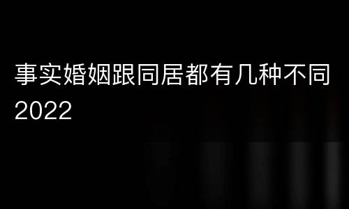 事实婚姻跟同居都有几种不同2022