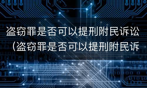 盗窃罪是否可以提刑附民诉讼（盗窃罪是否可以提刑附民诉讼案件）