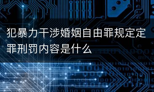 犯暴力干涉婚姻自由罪规定定罪刑罚内容是什么