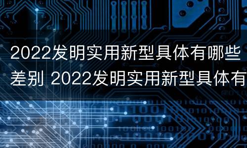 2022发明实用新型具体有哪些差别 2022发明实用新型具体有哪些差别呢