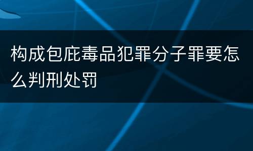 构成包庇毒品犯罪分子罪要怎么判刑处罚