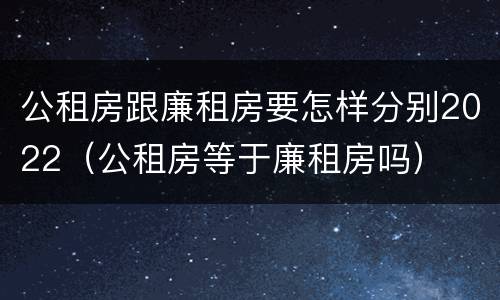 公租房跟廉租房要怎样分别2022（公租房等于廉租房吗）