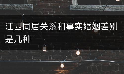 江西同居关系和事实婚姻差别是几种
