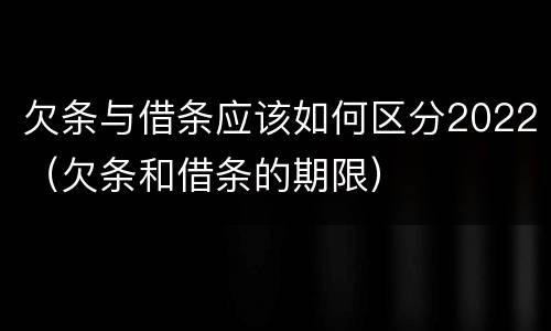 欠条与借条应该如何区分2022（欠条和借条的期限）