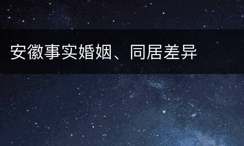 安徽事实婚姻、同居差异