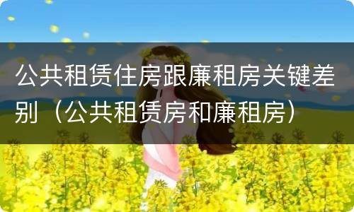 公共租赁住房跟廉租房关键差别（公共租赁房和廉租房）