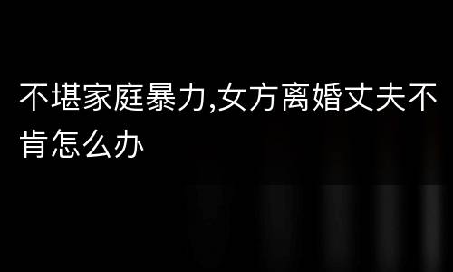 不堪家庭暴力,女方离婚丈夫不肯怎么办