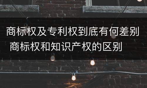 商标权及专利权到底有何差别 商标权和知识产权的区别
