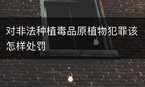 对非法种植毒品原植物犯罪该怎样处罚