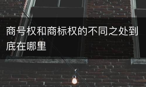 商号权和商标权的不同之处到底在哪里