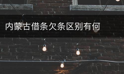 内蒙古借条欠条区别有何