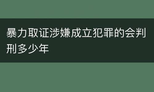 暴力取证涉嫌成立犯罪的会判刑多少年