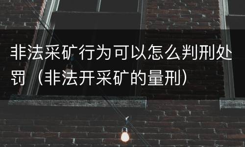 非法采矿行为可以怎么判刑处罚（非法开采矿的量刑）