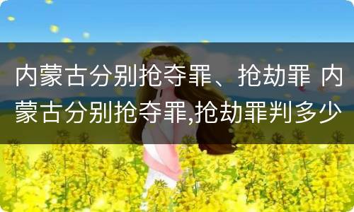 内蒙古分别抢夺罪、抢劫罪 内蒙古分别抢夺罪,抢劫罪判多少年