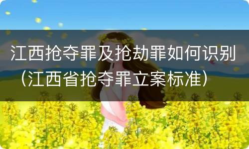 江西抢夺罪及抢劫罪如何识别（江西省抢夺罪立案标准）