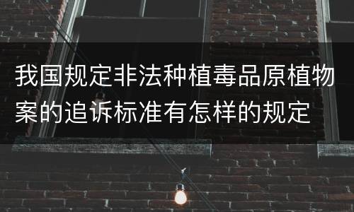 我国规定非法种植毒品原植物案的追诉标准有怎样的规定