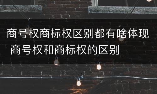 商号权商标权区别都有啥体现 商号权和商标权的区别