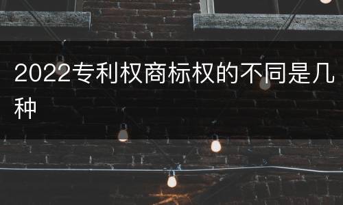 2022专利权商标权的不同是几种