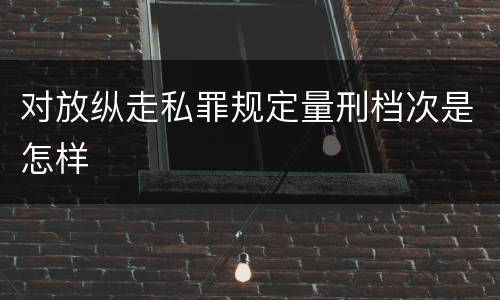 对放纵走私罪规定量刑档次是怎样
