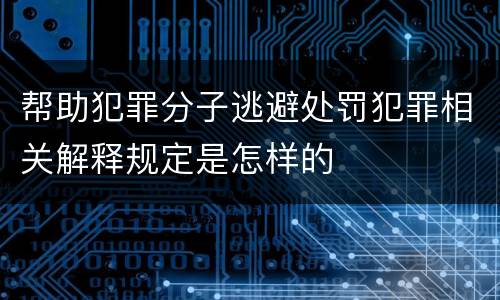 帮助犯罪分子逃避处罚犯罪相关解释规定是怎样的