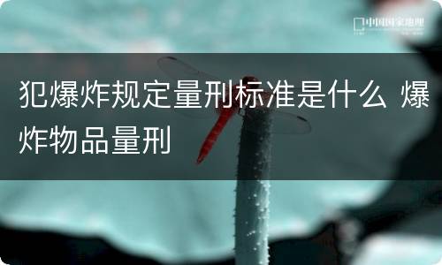 犯爆炸规定量刑标准是什么 爆炸物品量刑